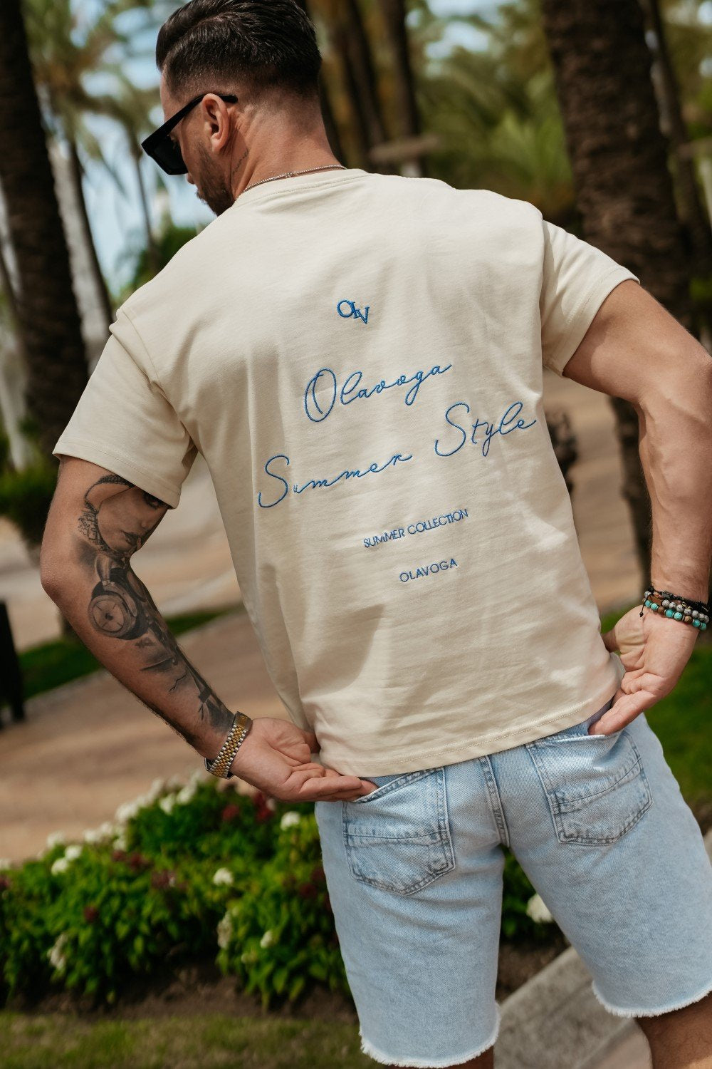 Olavoga – Kurzärmliges T-Shirt „Harmony“ in Blau