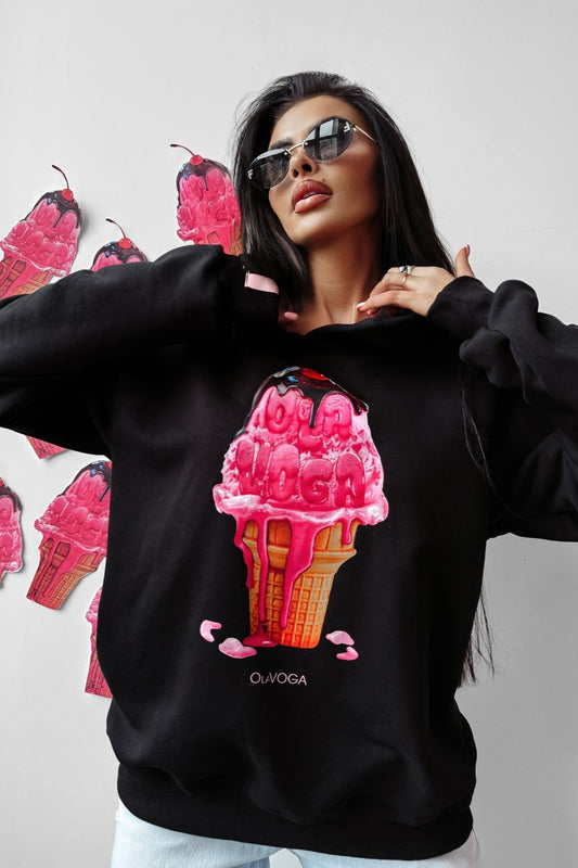 Olavoga Kiraz kapucnis pulóver