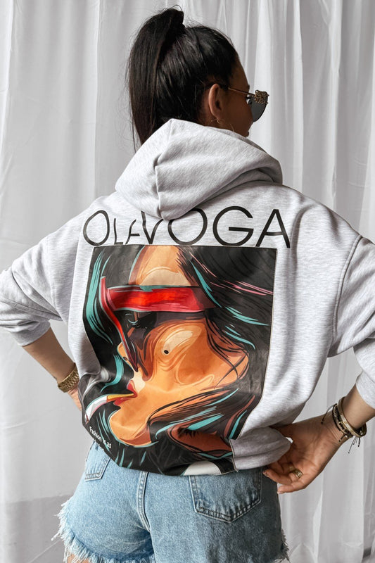 Olavoga Collage kapucnis pulóver