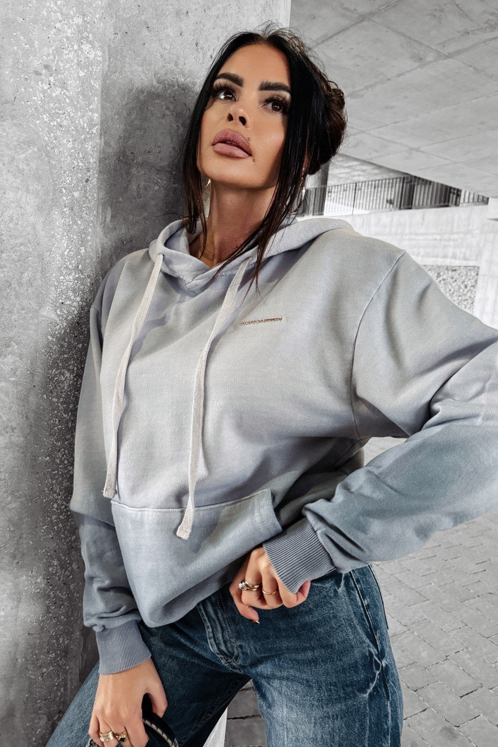 Kapuzenpullover mit verblasstem Muster
