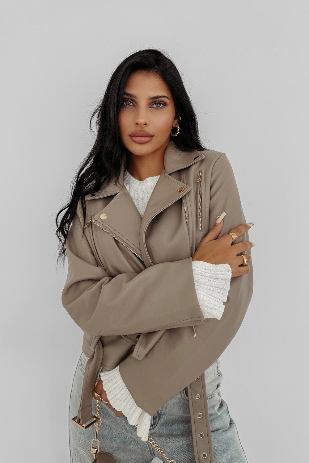 Olive CAMPANI leather jacket