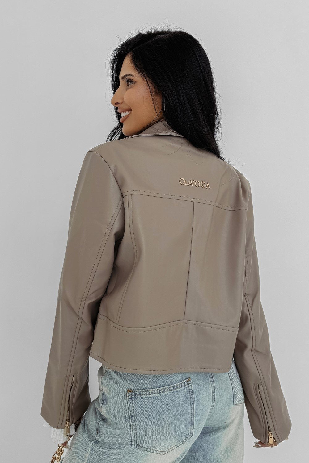 Olive CAMPANI leather jacket
