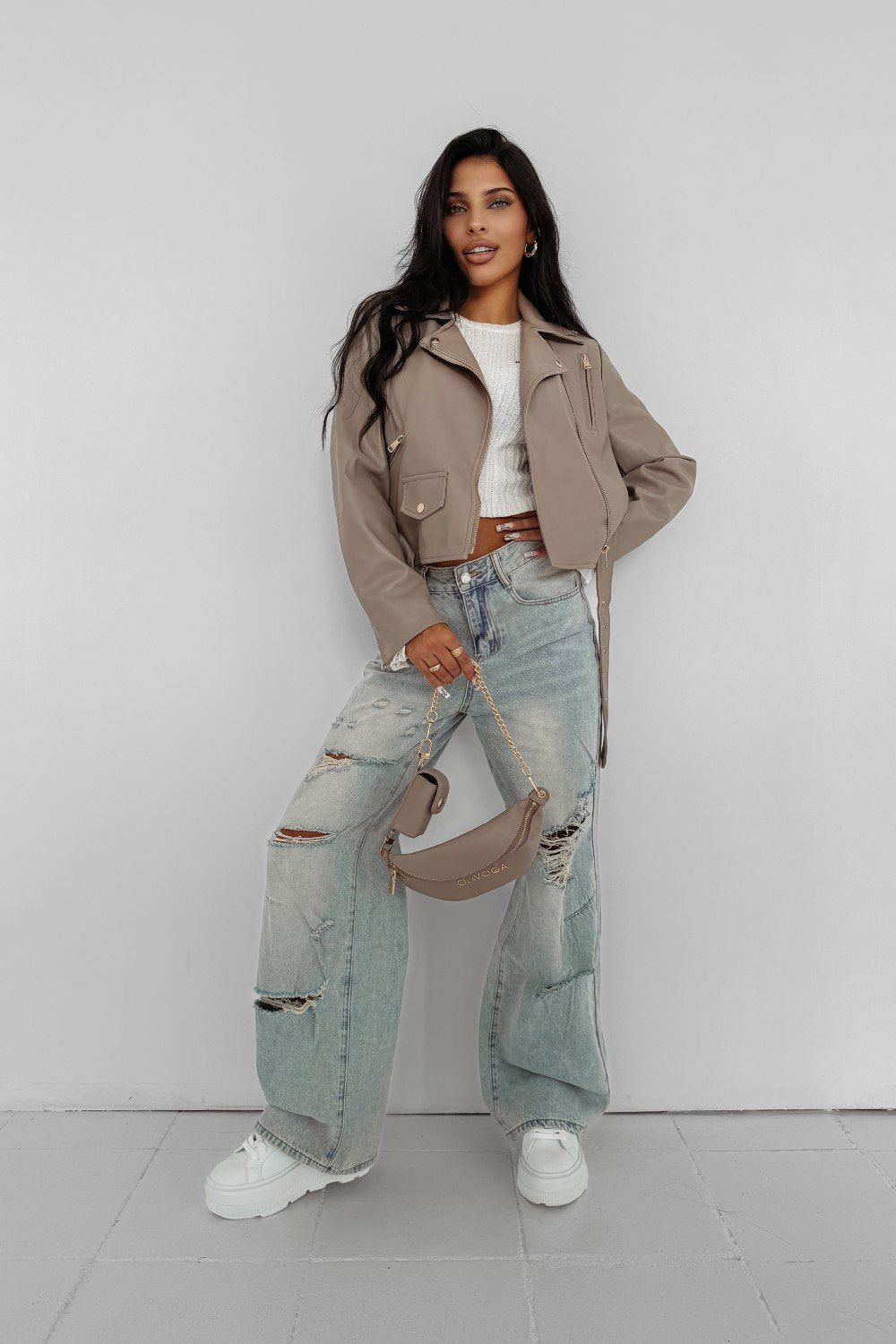 Olive CAMPANI leather jacket