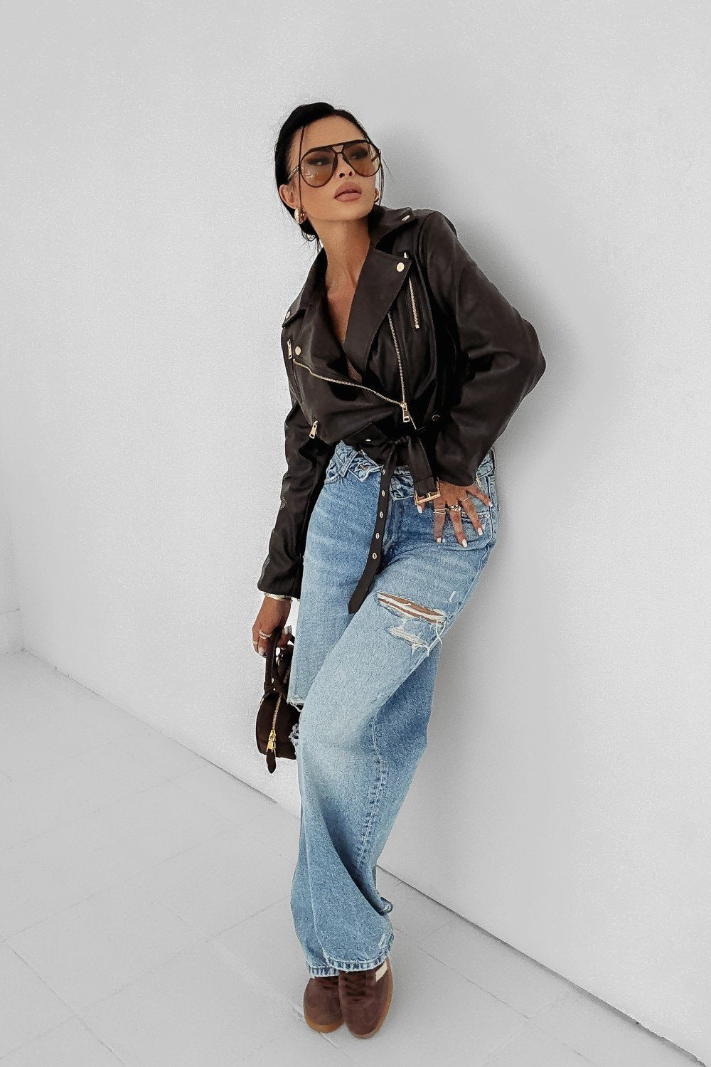 Olive CAMPANI leather jacket