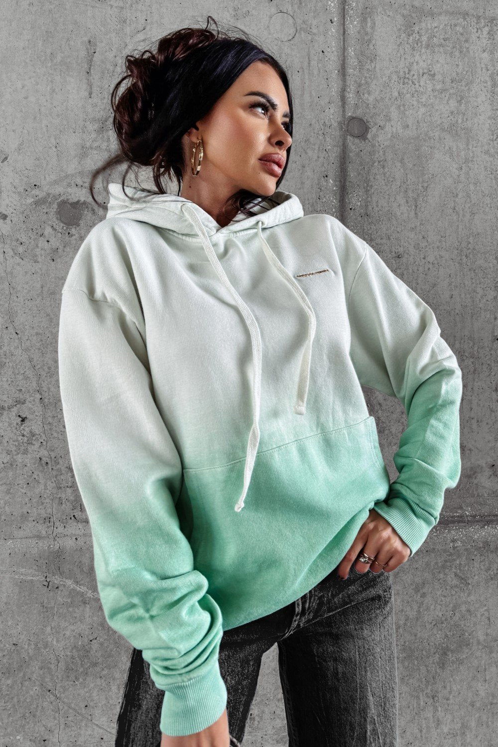 Kapuzenpullover mit verblasstem Muster