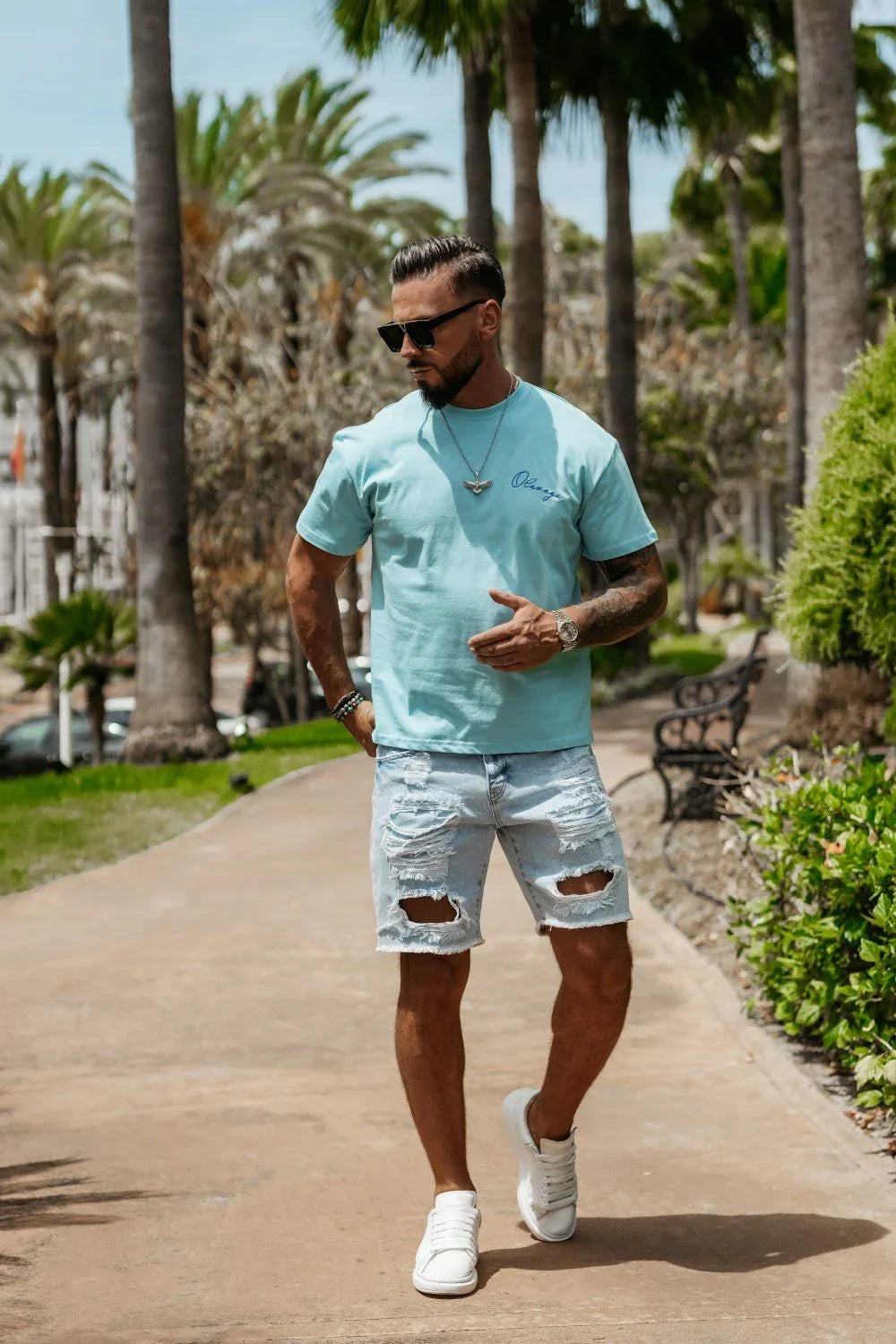 Olavoga – Kurzärmliges T-Shirt „Harmony“ in Blau