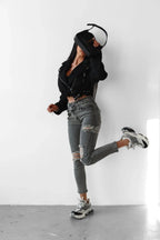 Olive Luna denim pants