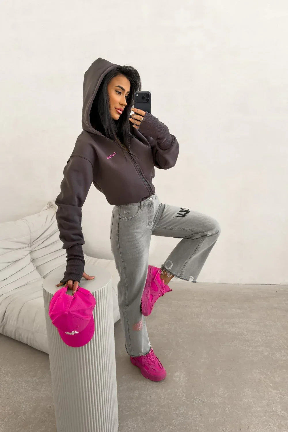 Olivgrüner Lumink-Pullover