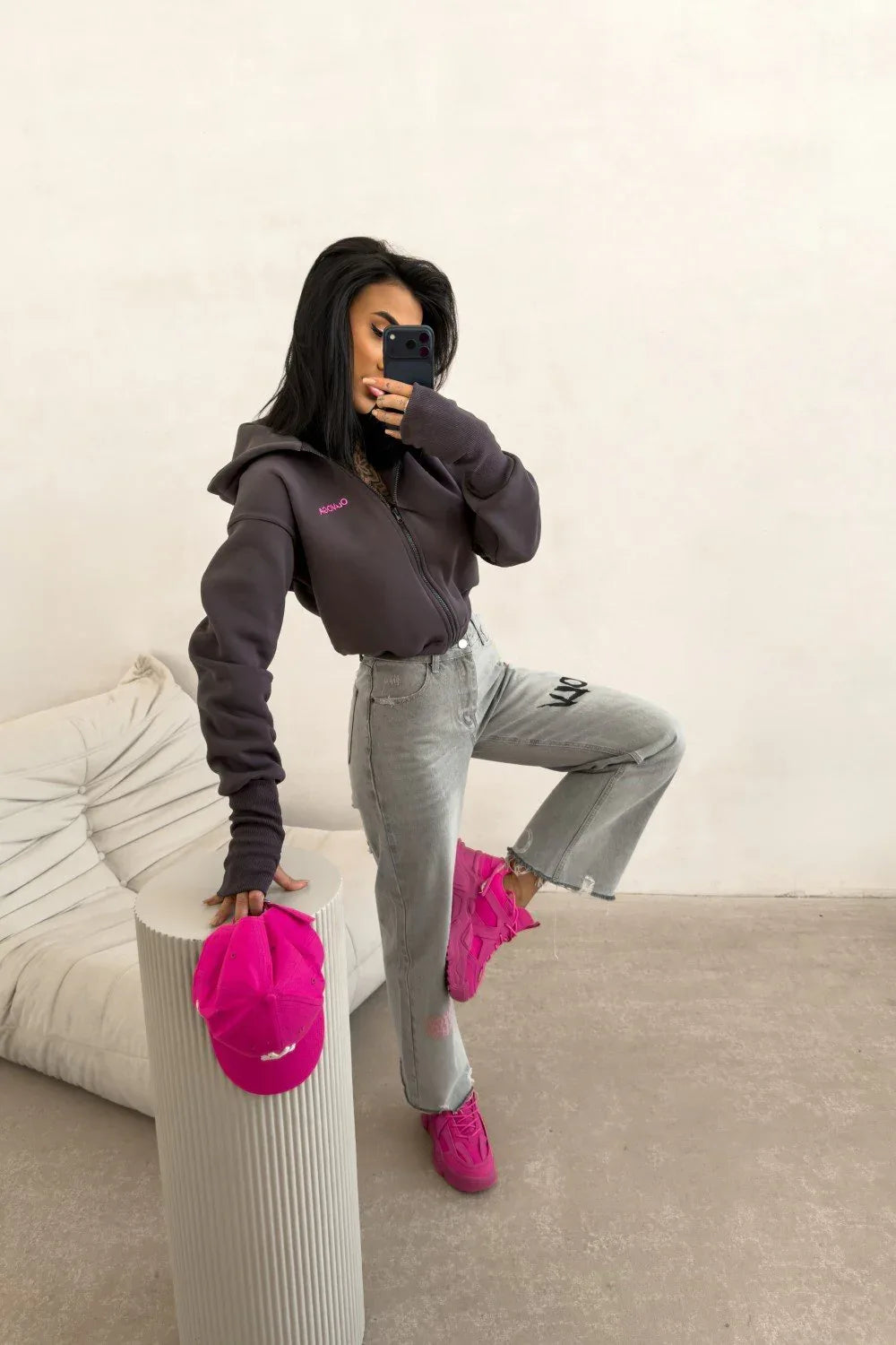 Olivgrüner Lumink-Pullover