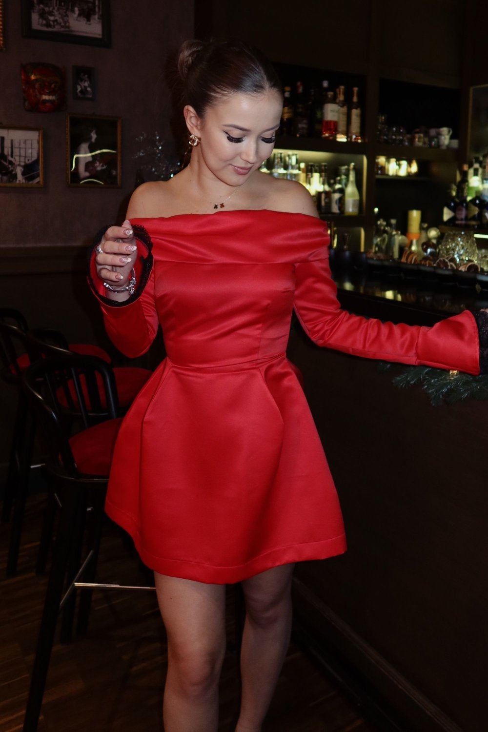 MANDO Rouge Flair Red ruha