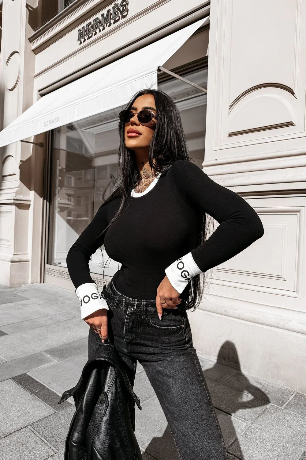 Olavoga Elisea Langarm-Oberteil