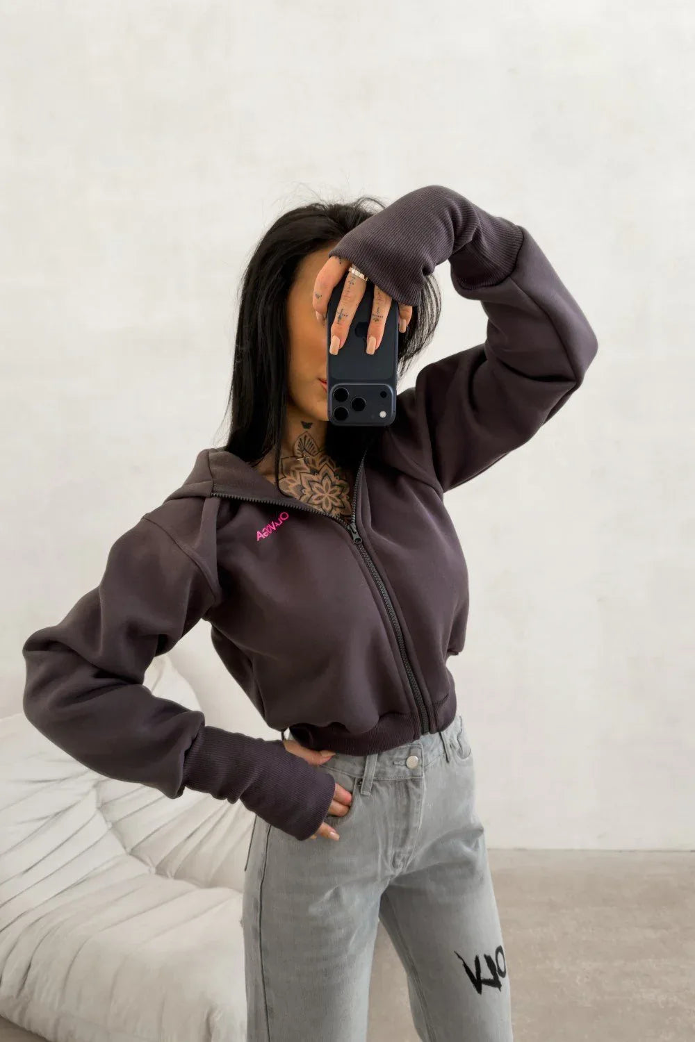 Olivgrüner Lumink-Pullover