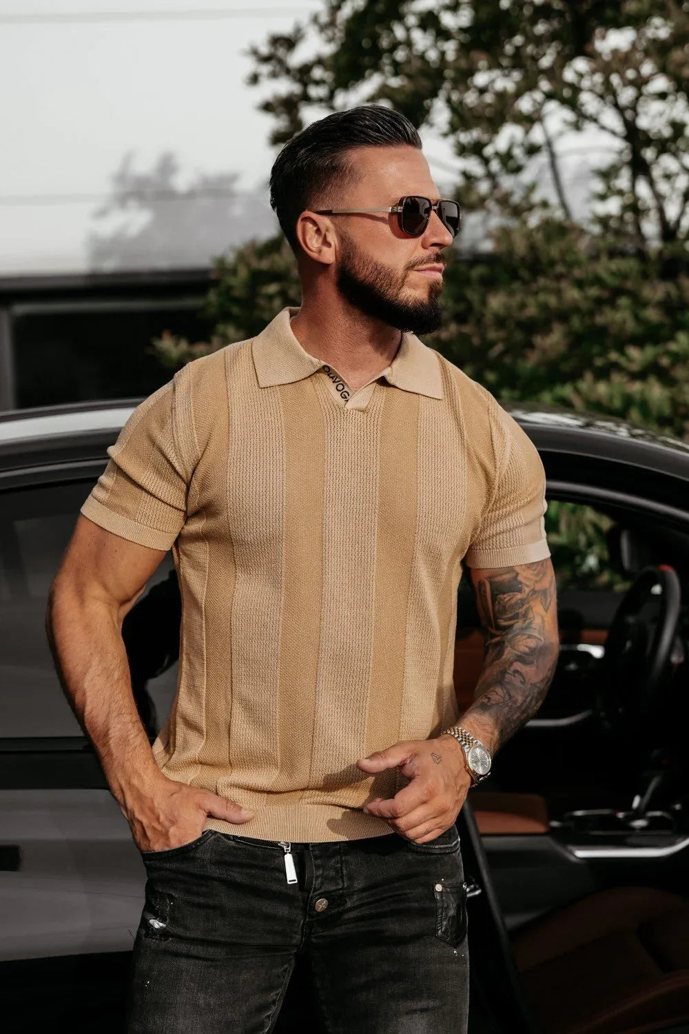 Olavoga Reer T-Shirt mit Kragen