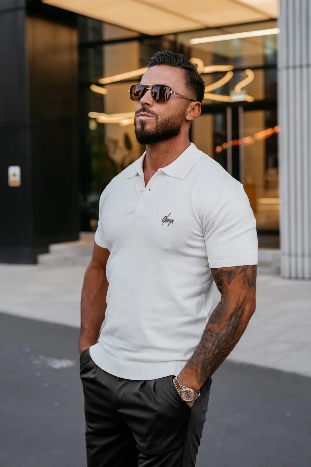 Olavoga T-Shirt mit Twist-Kragen