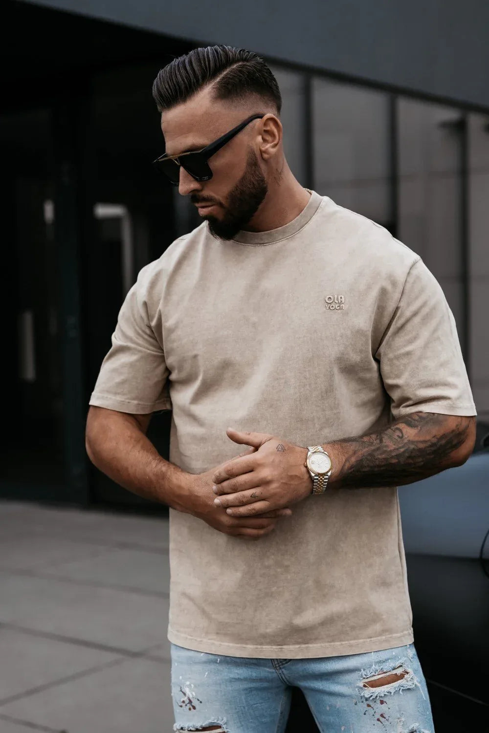 Olavoga Washed Kurzarm-T-Shirt